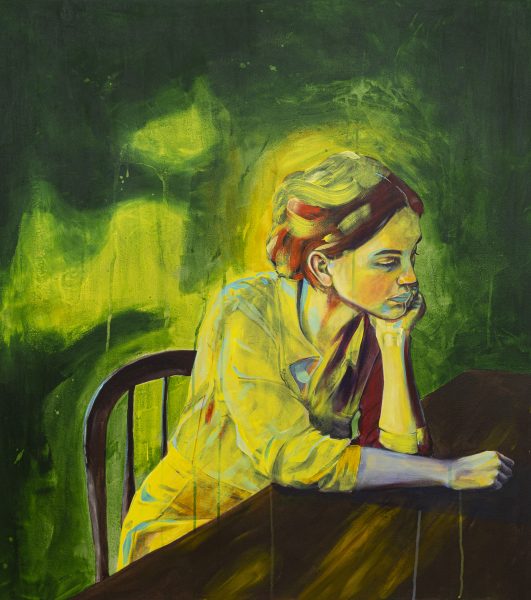 Daniel Freaker, Aureola, 2022, Acrylic on canvas, 100x90cm Janet Rady Fine Art
