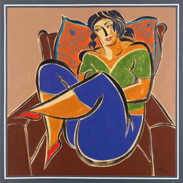 Hussein Madi, L'Attente 2,Pigmented giclée on canvas, 50x50cm Janet Rady Fine Art