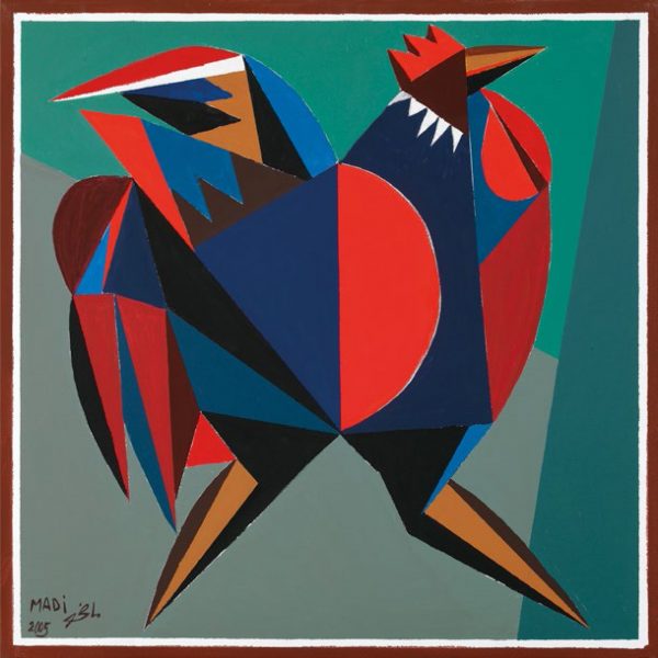 Hussein Madi, Rooster, Pigmented giclée on canvas, 50x50cm Janet Rady Fine Art