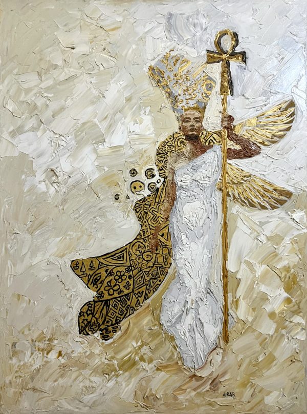 Hossam Dirar, Key Of Life, 2021, Oil on canvas,180x180cm Janet Rady Fine Art