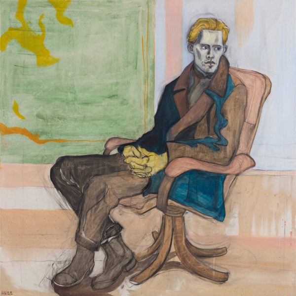 Huddie Hamper, Self Portrait at 22, 2022, Oil and charcoal on linen 170x170 cm Janet Rady Fine Art