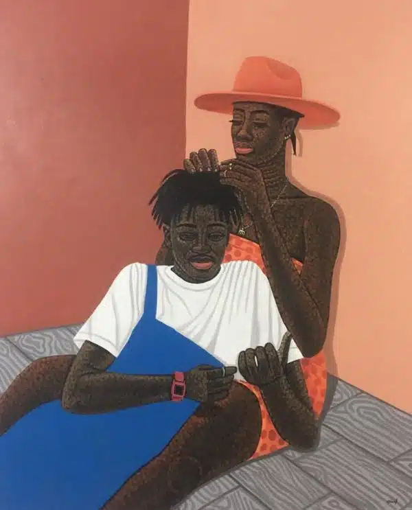 Osman Salifu, Love is Beautiful, 2022, Acrylic on canvas 152.4x119.4cm Janet Rady Fine Art