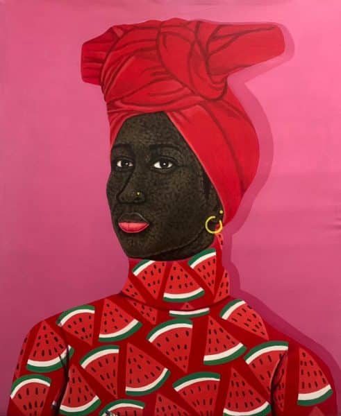 Osman Salifu, Vibrancy II, 2022, Acrylic on canvas 83.8x76.2cm Janet Rady Fine Art